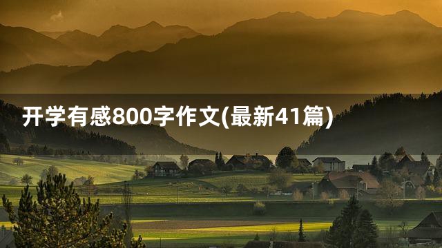 开学有感800字作文(最新41篇)