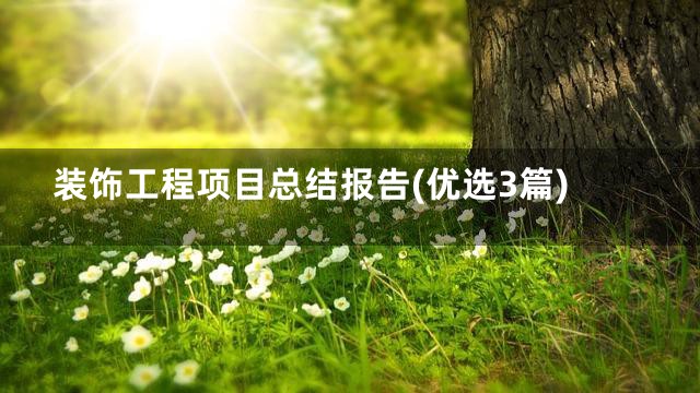 装饰工程项目总结报告(优选3篇)