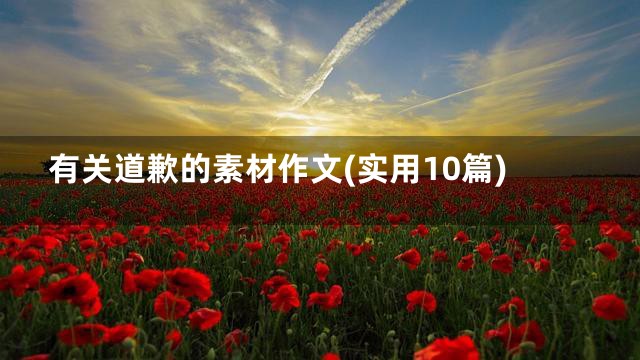 有关道歉的素材作文(实用10篇)