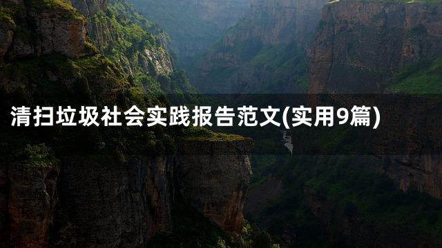 清扫垃圾社会实践报告范文(实用9篇)