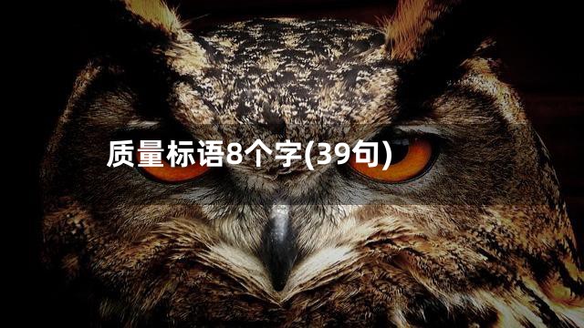 质量标语8个字(39句)