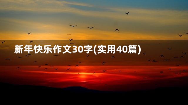 新年快乐作文30字(实用40篇)