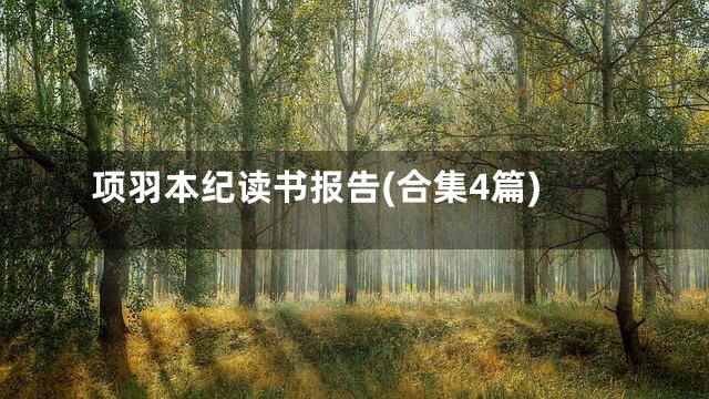 项羽本纪读书报告(合集4篇)