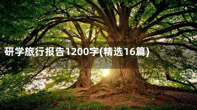 研学旅行报告1200字(精选16篇)