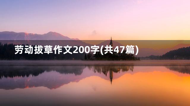 劳动拔草作文200字(共47篇)