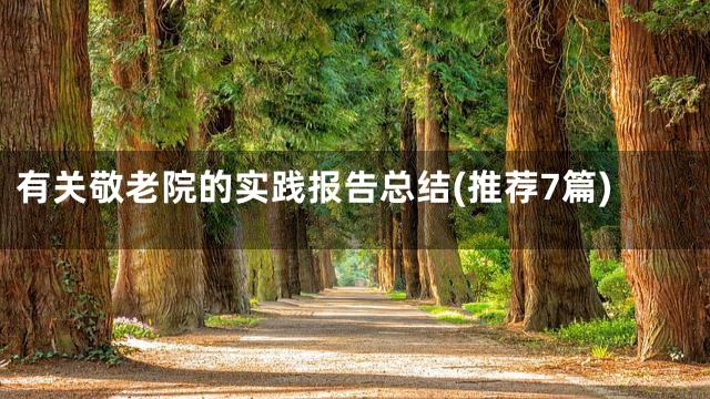 有关敬老院的实践报告总结(推荐7篇)