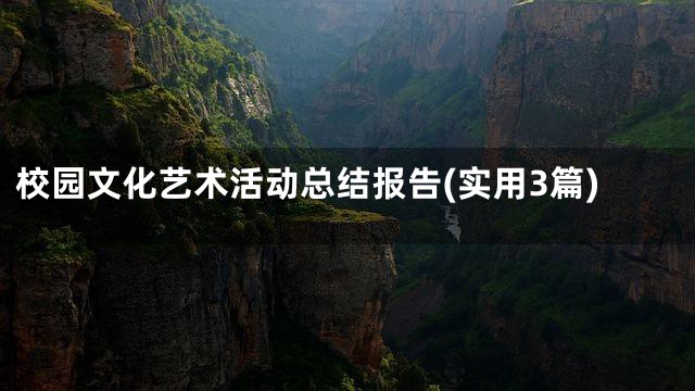 校园文化艺术活动总结报告(实用3篇)