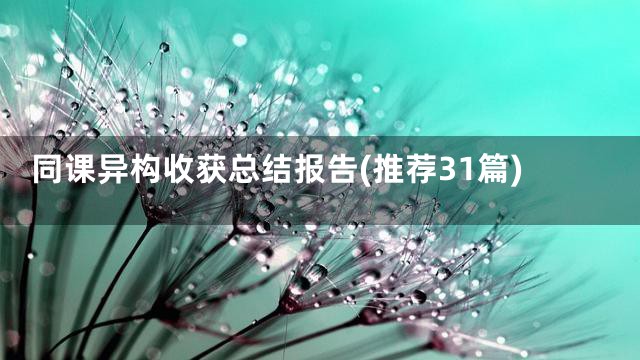 同课异构收获总结报告(推荐31篇)