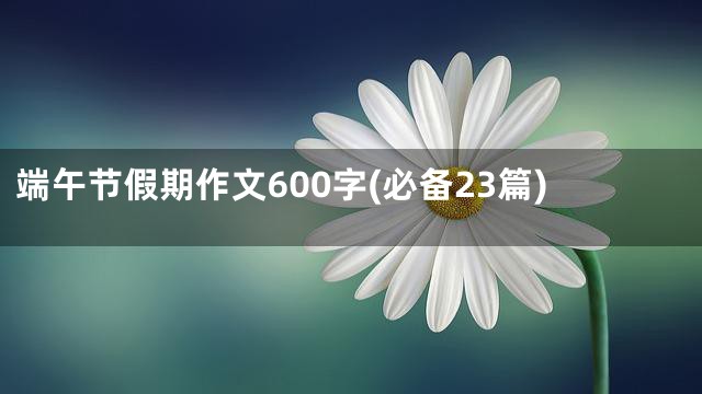 端午节假期作文600字(必备23篇)