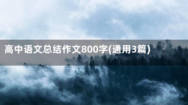 高中语文总结作文800字(通用3篇)