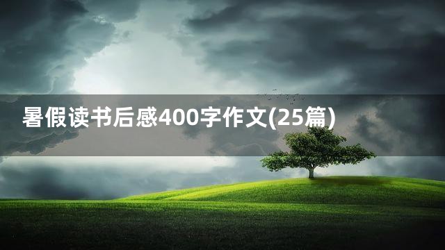 暑假读书后感400字作文(25篇)