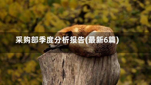 采购部季度分析报告(最新6篇)