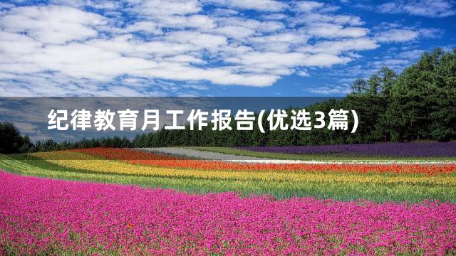 纪律教育月工作报告(优选3篇)