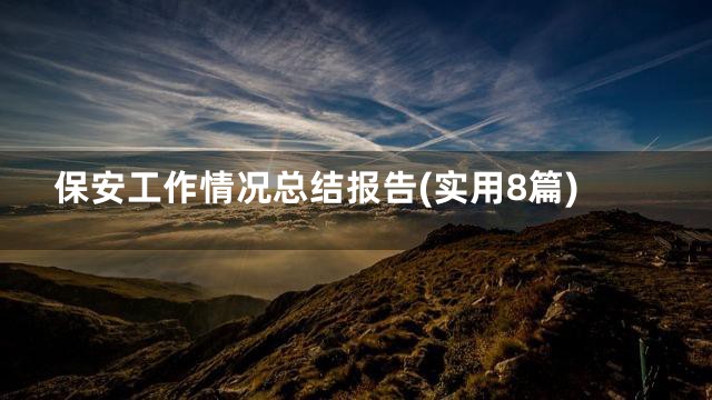 保安工作情况总结报告(实用8篇)