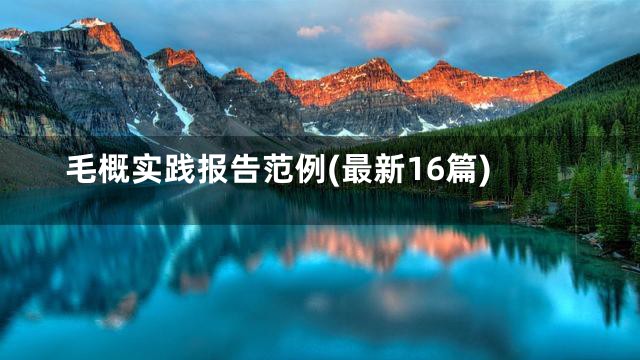 毛概实践报告范例(最新16篇)