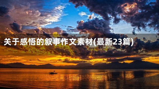 关于感悟的叙事作文素材(最新23篇)