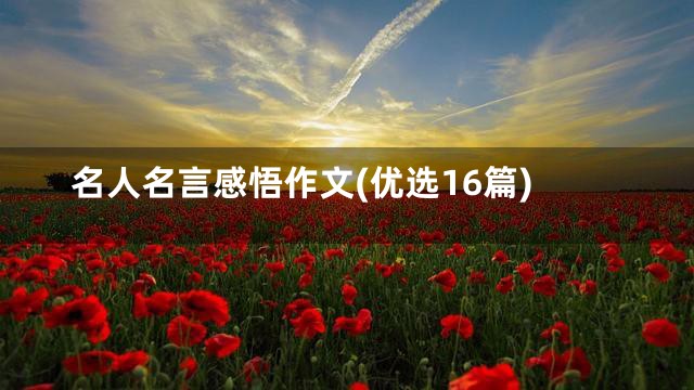 名人名言感悟作文(优选16篇)