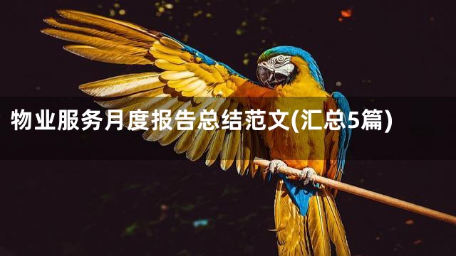 物业服务月度报告总结范文(汇总5篇)