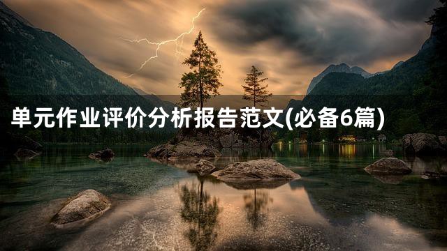 单元作业评价分析报告范文(必备6篇)