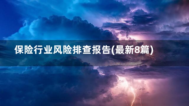 保险行业风险排查报告(最新8篇)