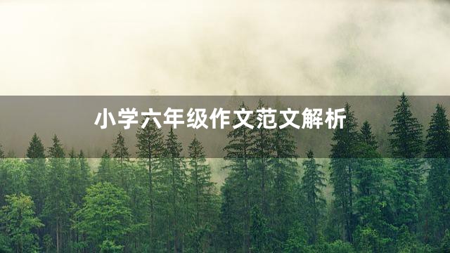 小学六年级作文范文解析