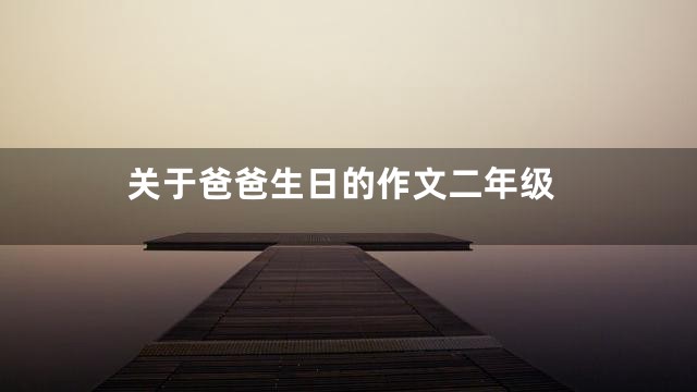 关于爸爸生日的作文二年级