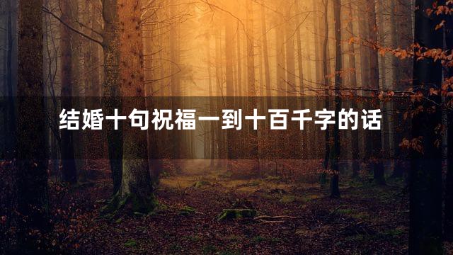 结婚十句祝福一到十百千字的话