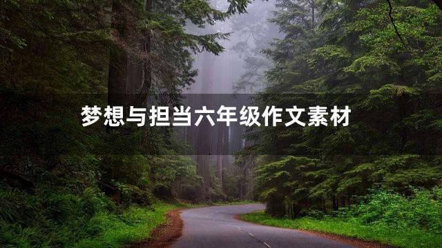 梦想与担当六年级作文素材