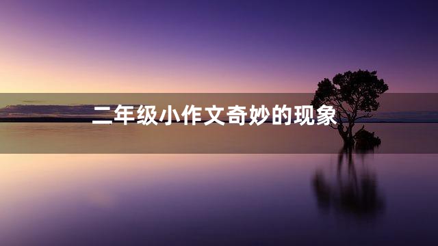 二年级小作文奇妙的现象