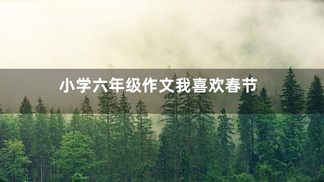 小学六年级作文我喜欢春节