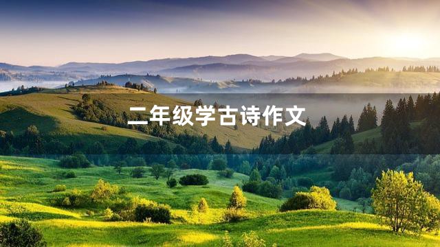 二年级学古诗作文