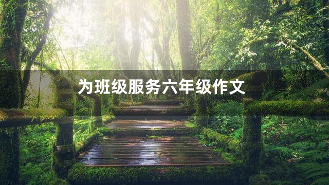 为班级服务六年级作文