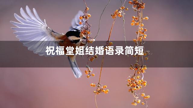 祝福堂姐结婚语录简短