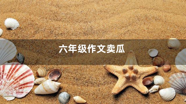 六年级作文卖瓜