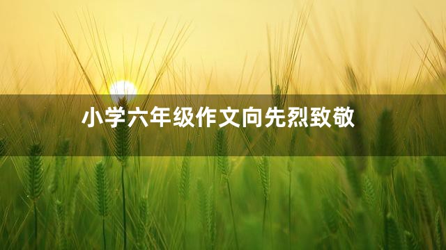 小学六年级作文向先烈致敬