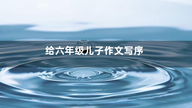 给六年级儿子作文写序