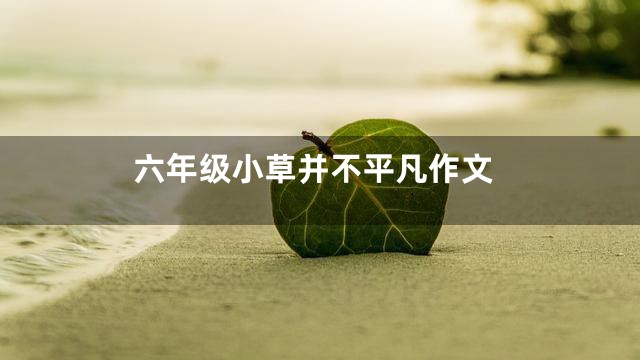 六年级小草并不平凡作文