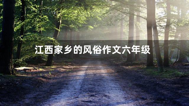 江西家乡的风俗作文六年级