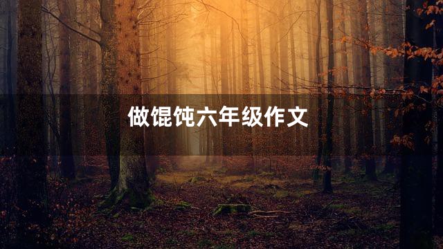 做馄饨六年级作文
