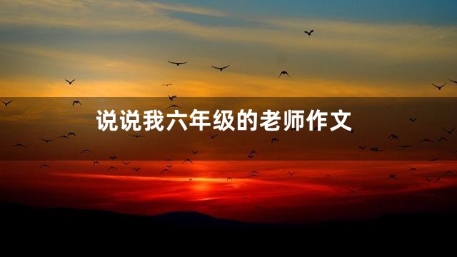 说说我六年级的老师作文