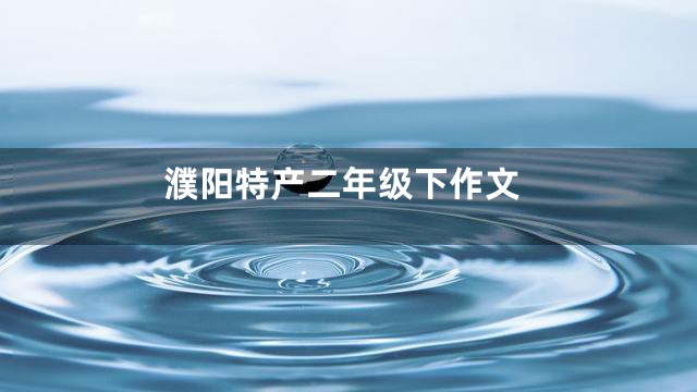 濮阳特产二年级下作文