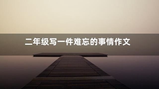 二年级写一件难忘的事情作文