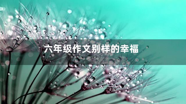 六年级作文别样的幸福