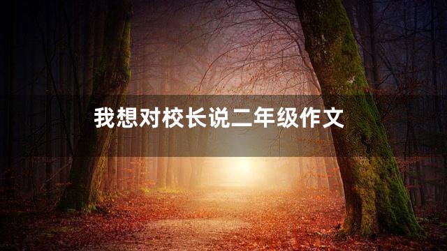 我想对校长说二年级作文