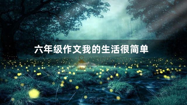六年级作文我的生活很简单
