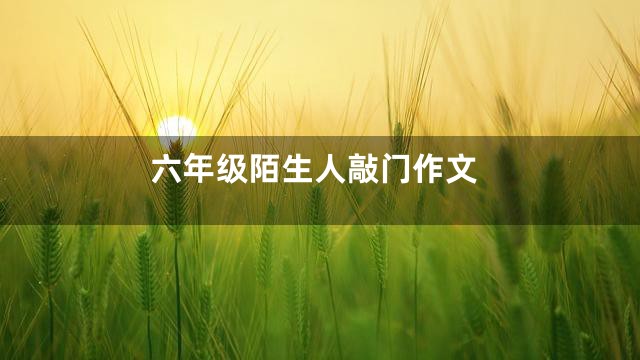 六年级陌生人敲门作文