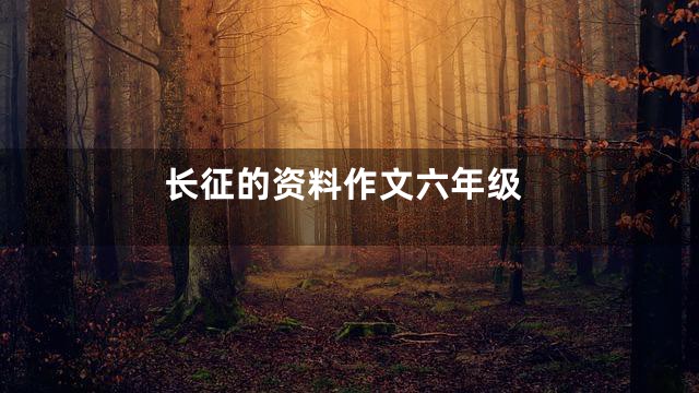 长征的资料作文六年级