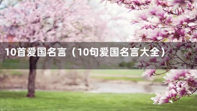 10首爱国名言（10句爱国名言大全）