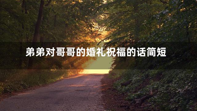 弟弟对哥哥的婚礼祝福的话简短