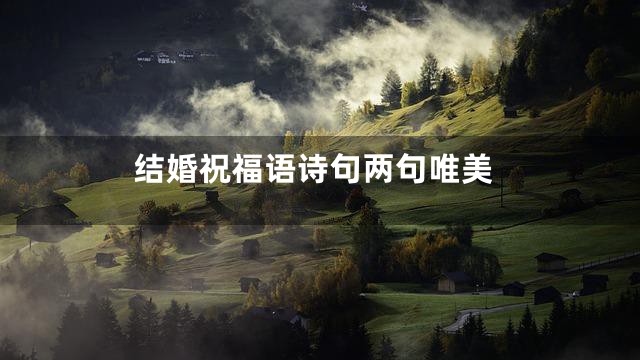 结婚祝福语诗句两句唯美